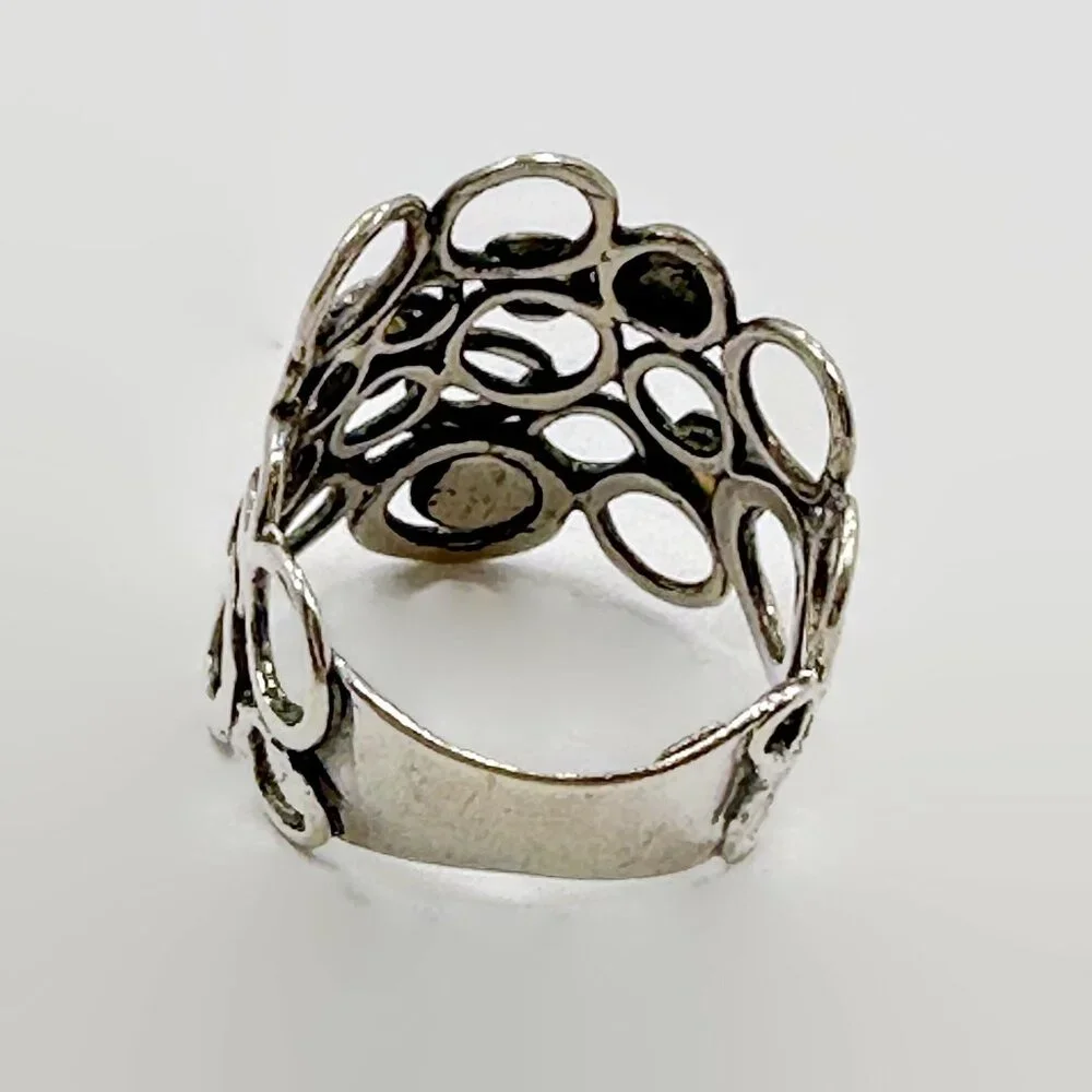 Opal Ring, Sterling Silver, Modern, Contemporary, Vintage, Size 7 1/2, Unique